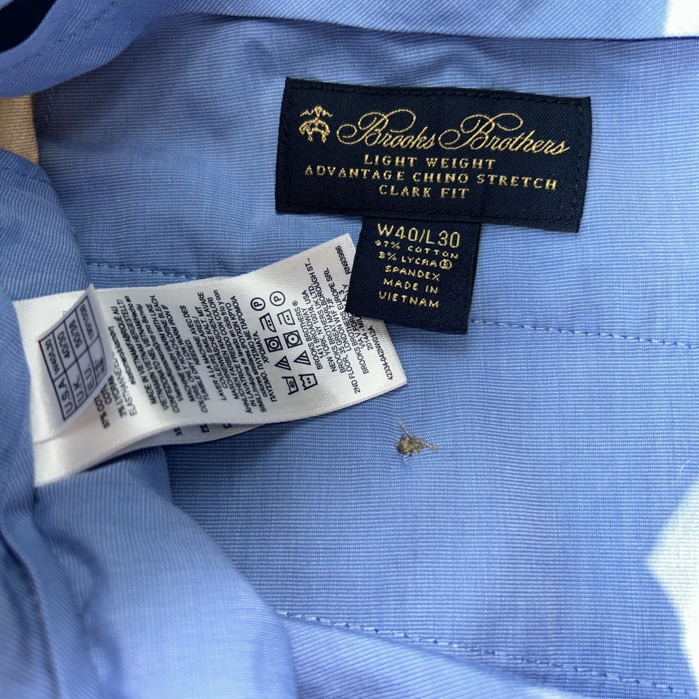 Brooks Brothers Light Weight Advantage Chino Stretch Clark Fit Pants‎ 40 X 30 - Picture 5 of 6
